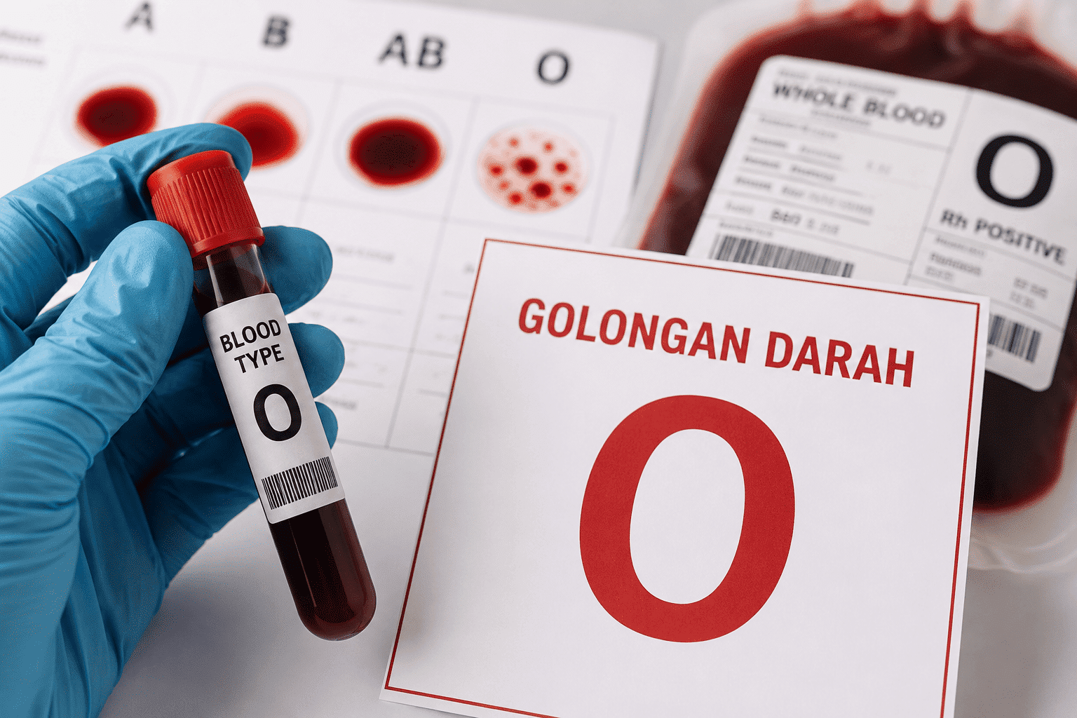Ilustrasi menunjukkan sampel golongan darah O dalam pemeriksaan laboratorium. (Kis/ist)