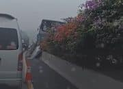 Bus MGI Kecelakaan Tunggal di Tol Cipularang, Begini Kronologi Kejadiannya