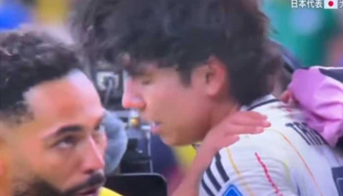 Usai Brazil Menang, Viral Momen Matheus Cunha Peluk Ao Tanaka yang Terpukul