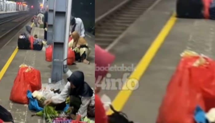 Pedagang Sayur Tunggu Kereta di Stasiun Maja Viral, Naik KRL Pertama Demi Mencari Nafkah