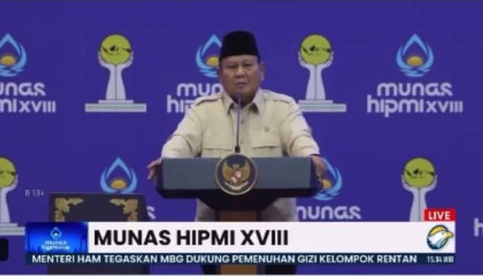Viral! Prabowo Salah Hitung 10 + 6 = 17 di Kongres HIPMI, Meme ‘Matematika Nenek’ Banjiri Media Sosial!