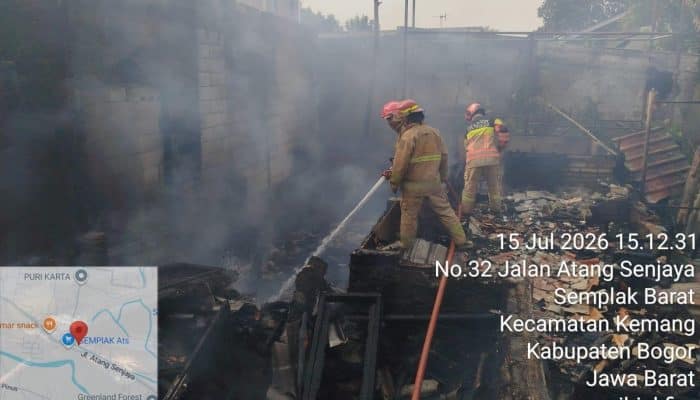 Rumah Panggung Bambu di Kemang Bogor Hangus Terbakar, Diduga Akibat Korsleting Listrik
