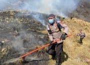 Lereng Gunung Bromo Masih Terbakar, Polres Probolinggo Kerahkan Personel Gabungan