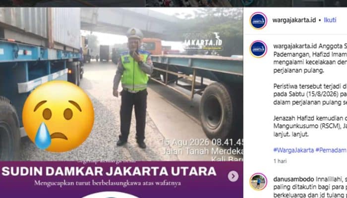 Anggota Damkar Jakarta Utara Meninggal Usai Kecelakaan dengan Truk Kontainer